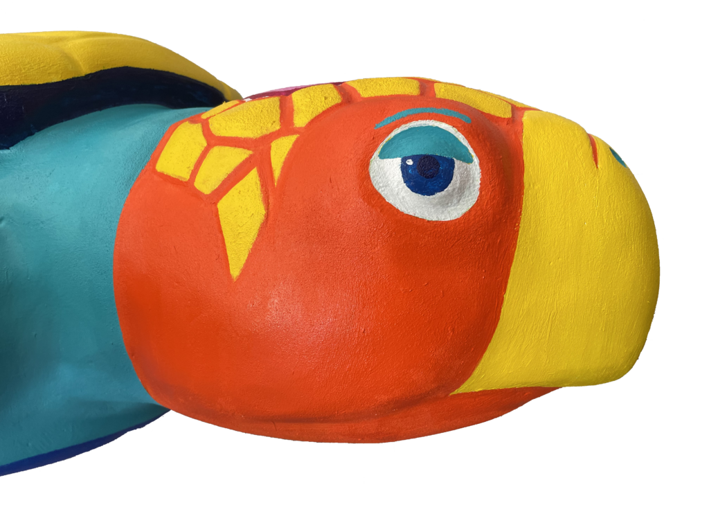 Peter Max inspired turtle sculpture