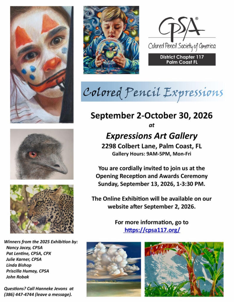 Opening reception for Colored Pencil Society at Expressions Art Gallery